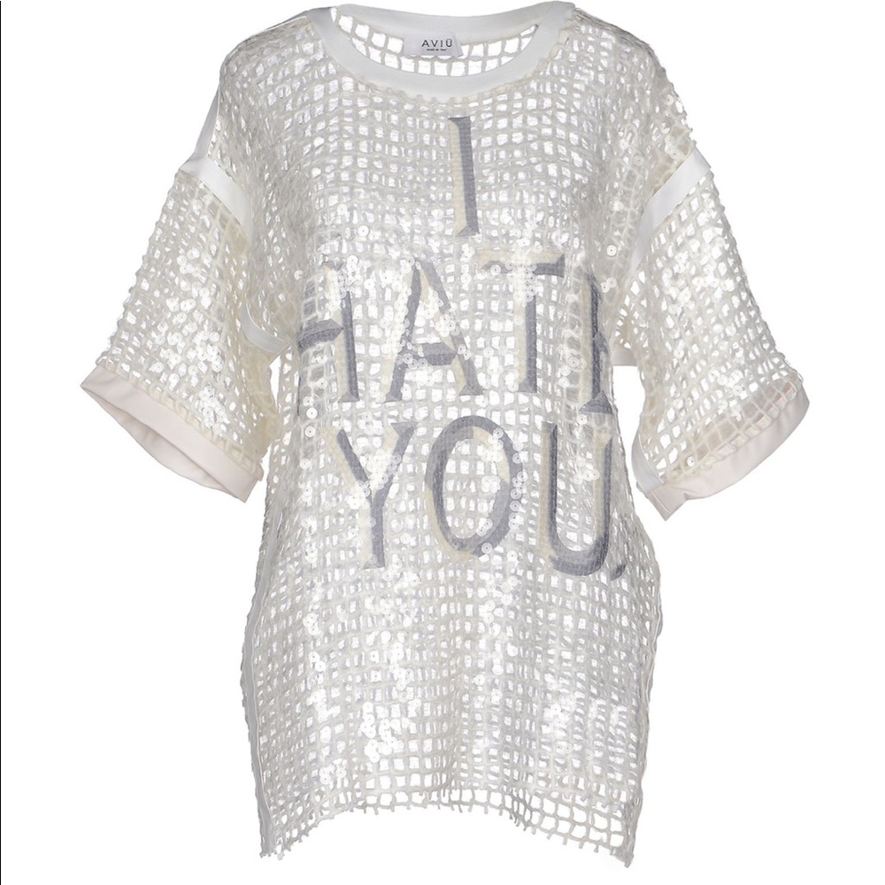Aviu, Italian contemporary brand,sequin knit top S